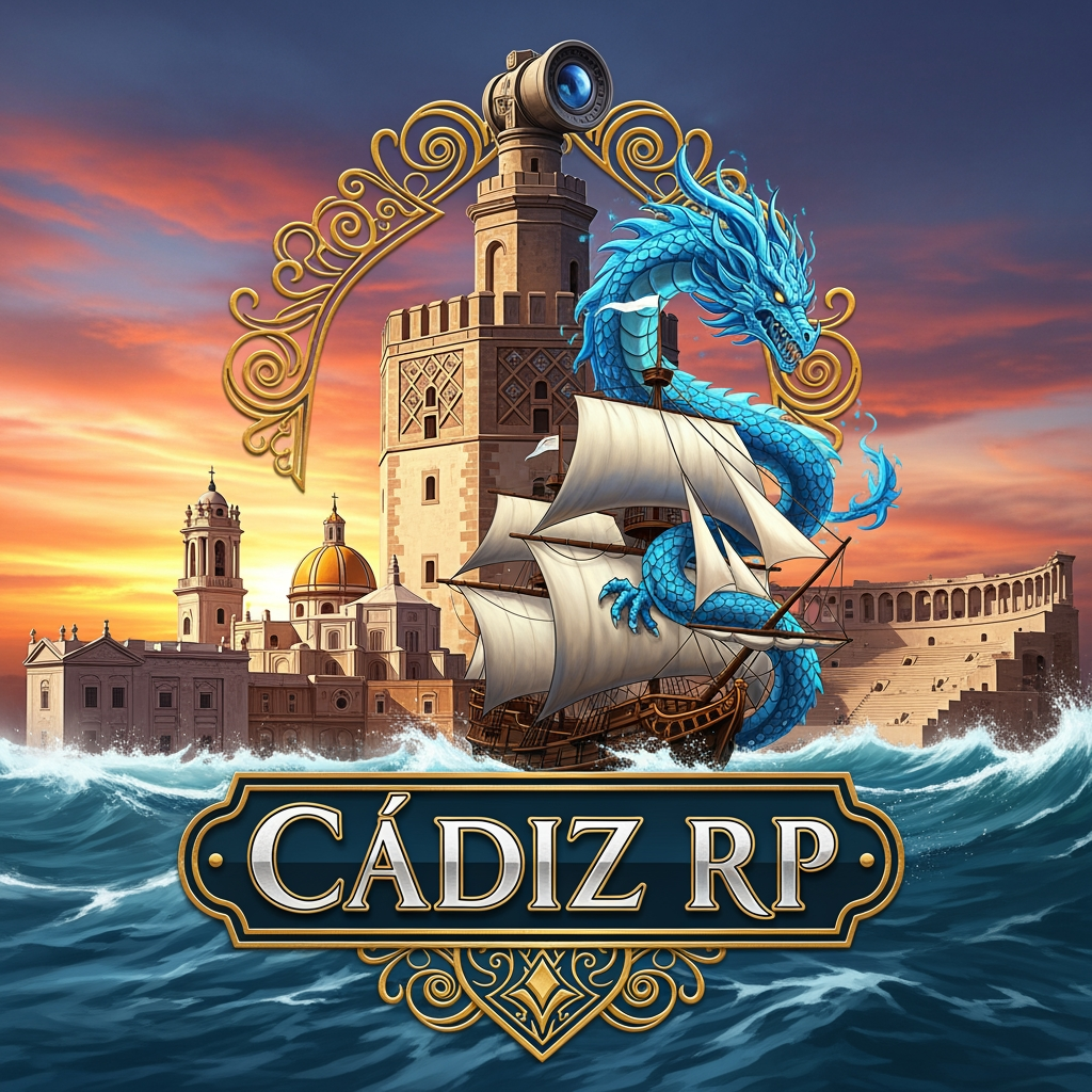 AI Design for Crea un logo de roleplay de Cádiz RP que sea llamativo que salga cosas guaas asin