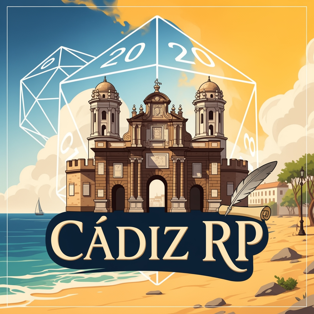 AI Design for Crea un logo de roleplay de Cádiz RP que sea llamativo que salga cosas guaas asin que sea àa discord pero que no sea tan ia que sea real asin para el server