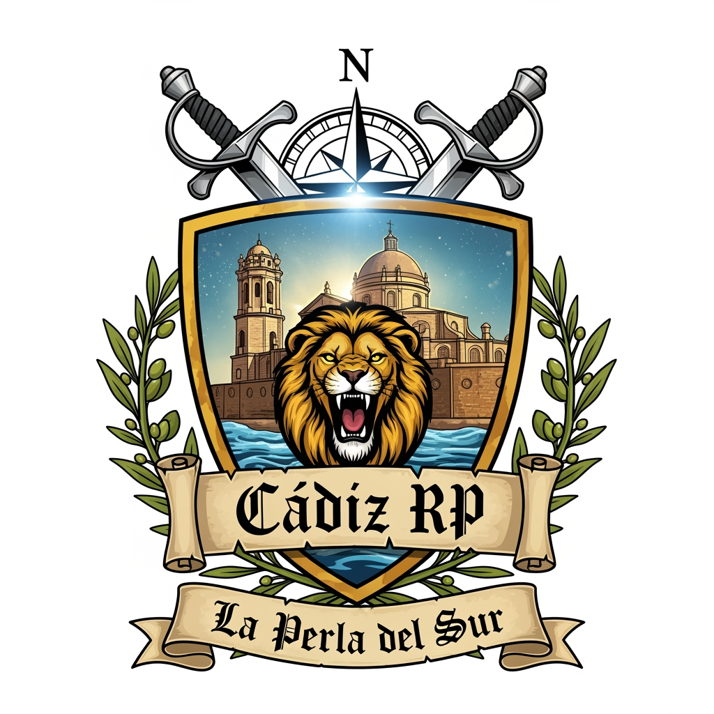 AI Design for Crea un logo de roleplay de Cádiz RP que sea llamativo que salga cosas guaas asin