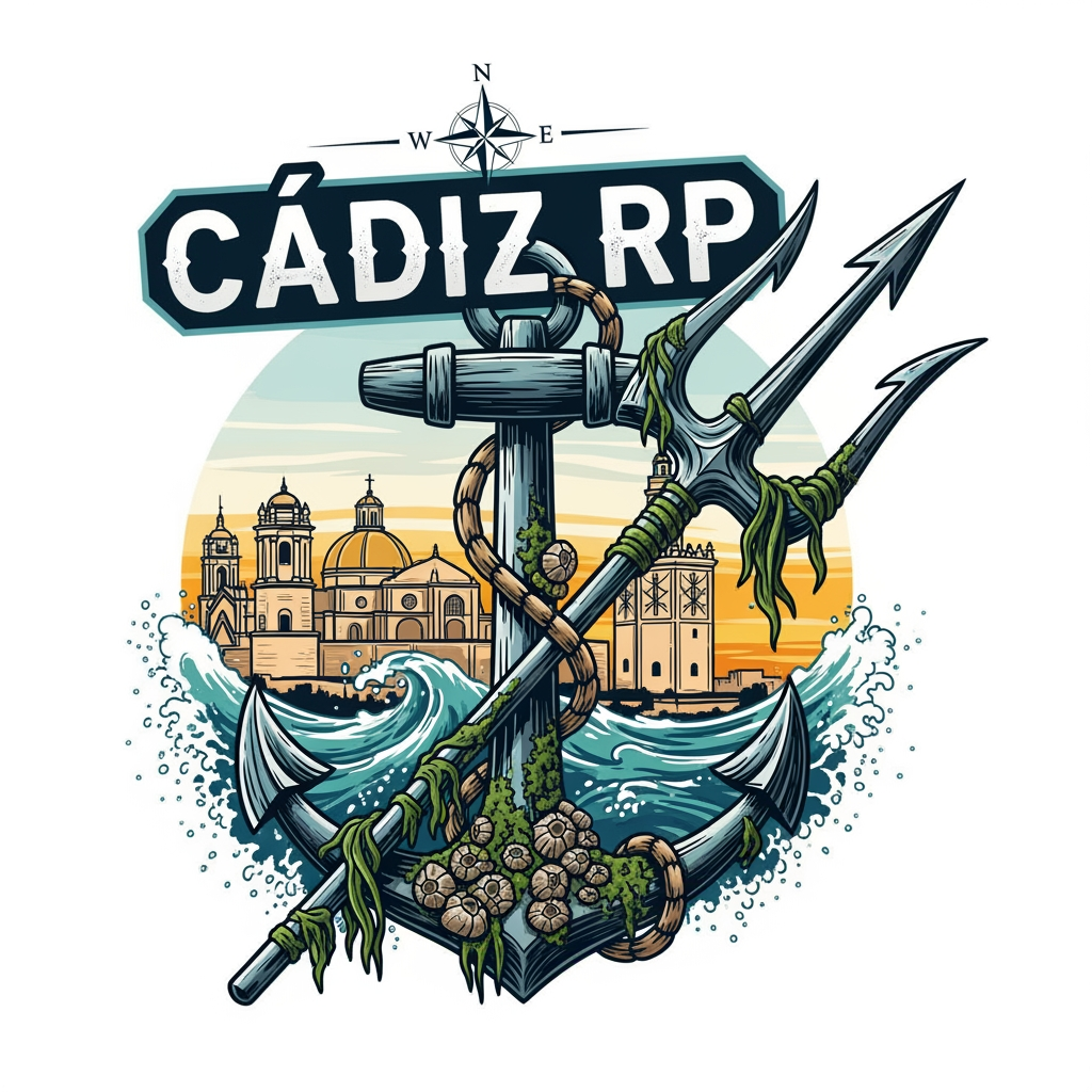 AI Design for Crea un logo de roleplay de Cádiz RP que sea llamativo que salga cosas guaas asin