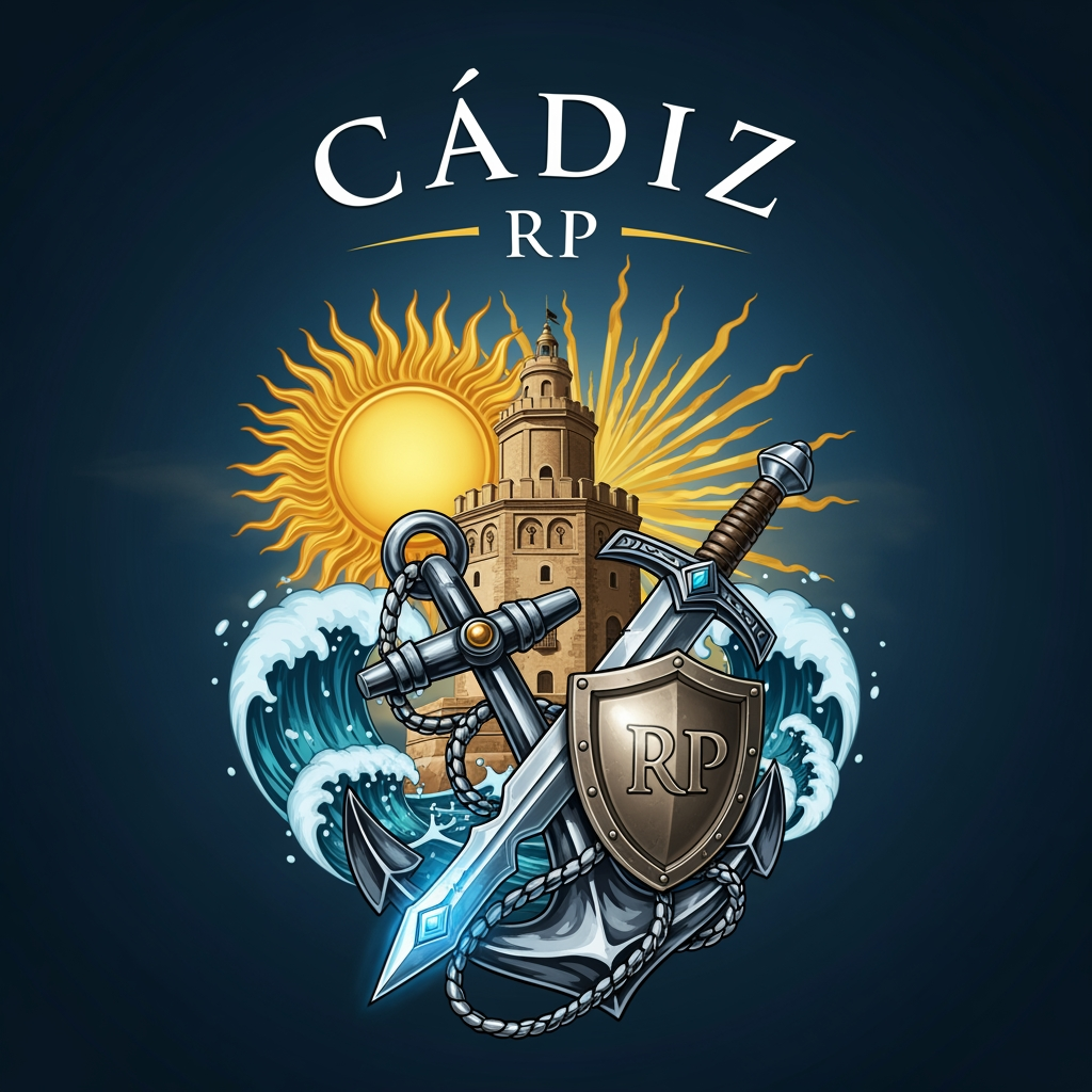 AI Design for Crea un logo de roleplay de Cádiz RP que sea llamativo que salga cosas guaas asin