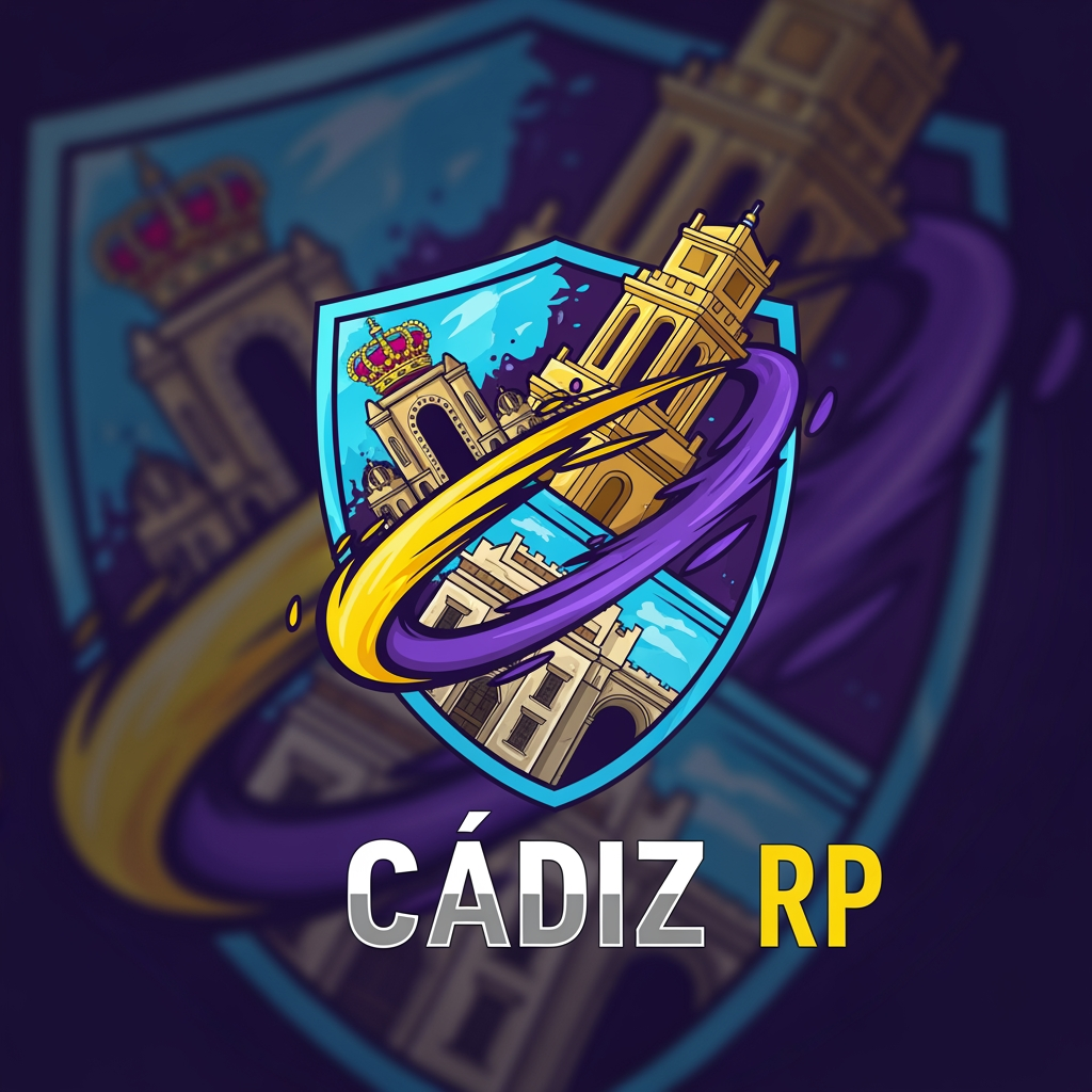 AI Design for Crea un logo de roleplay de Cádiz RP que sea llamativo que salga cosas guaas asin