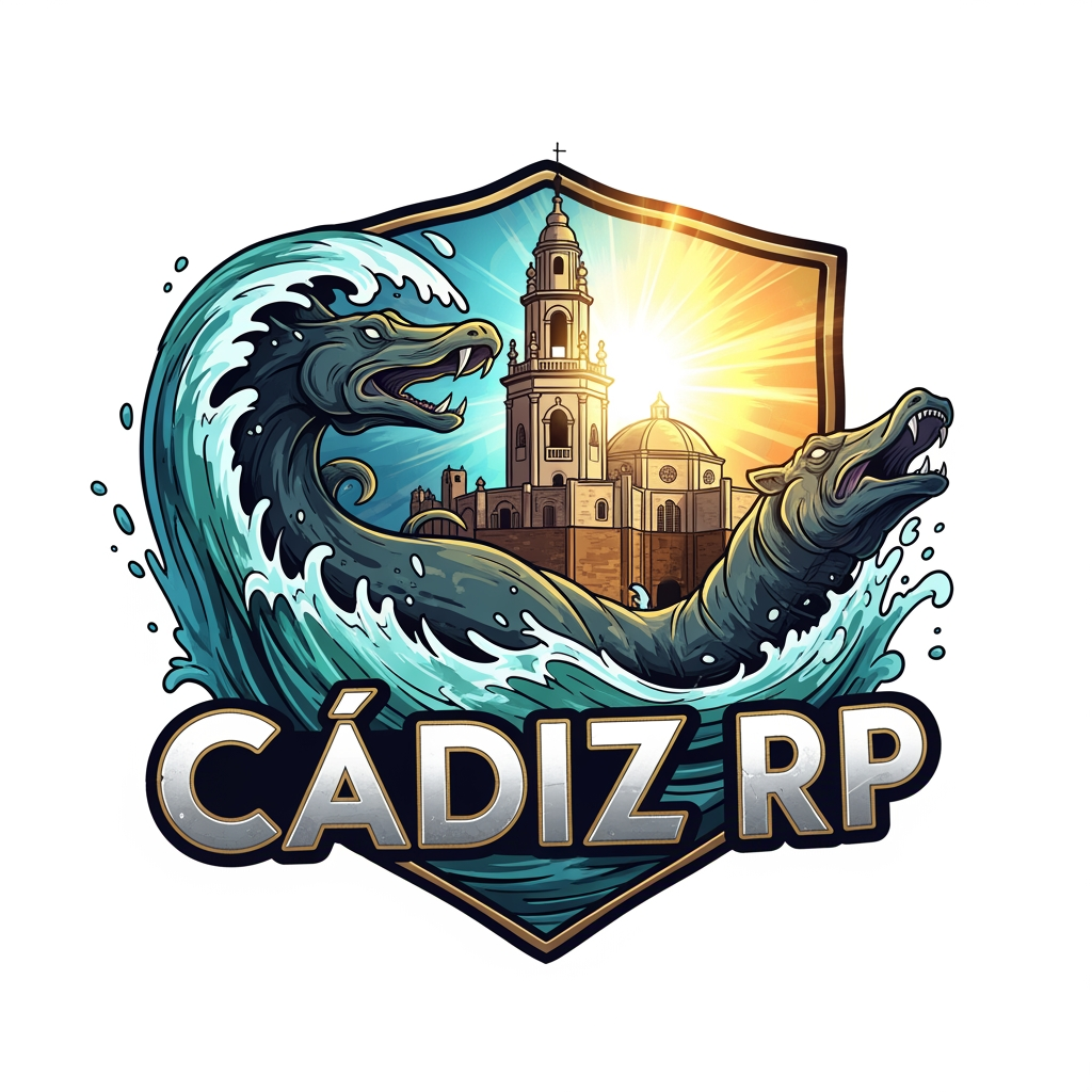 AI Design for Crea un logo de roleplay de Cádiz RP que sea llamativo que salga cosas guaas asin