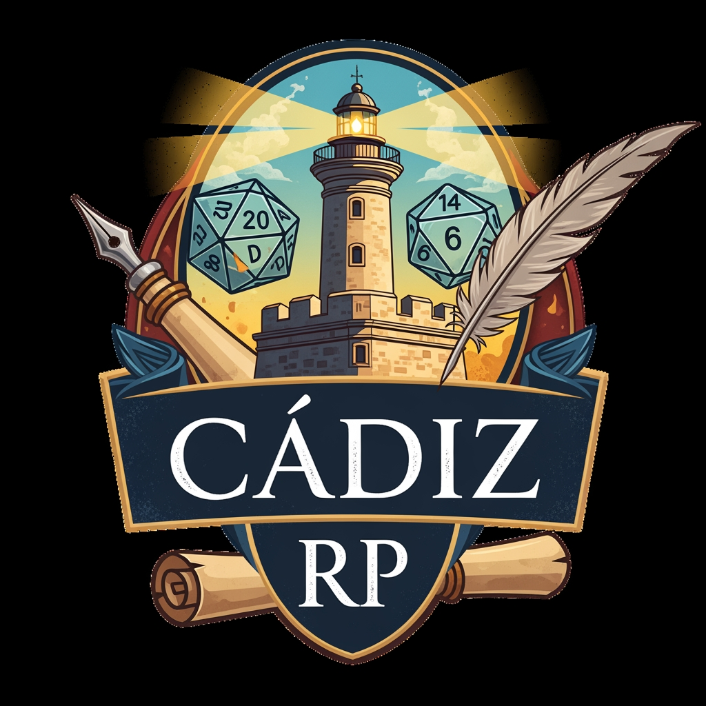 AI Design for Crea un logo de roleplay de Cádiz RP que sea llamativo que salga cosas guaas asin que sea àa discord pero que no sea tan ia que sea real asin para el server