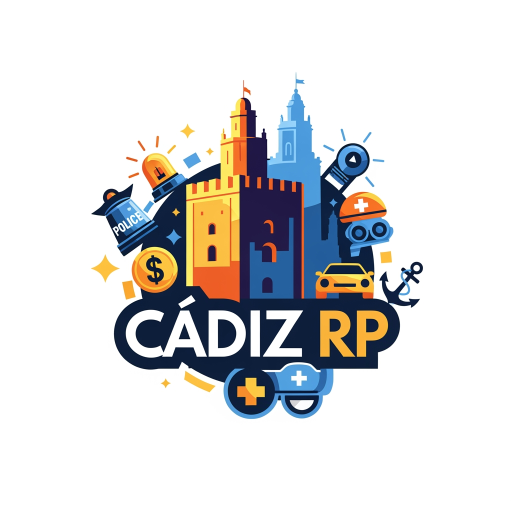 AI Design for Crea un logo de roleplay de Cádiz RP que sea llamativo que salga cosas guaas asin