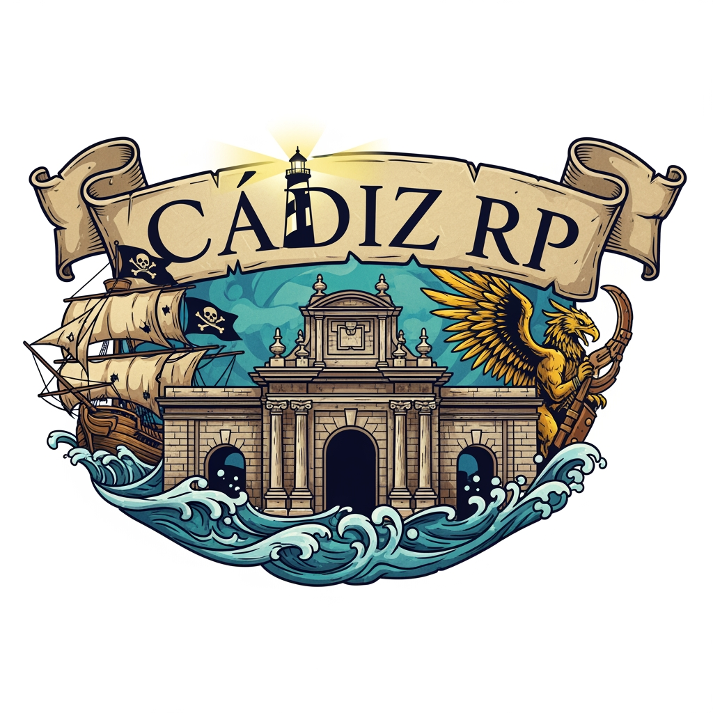AI Design for Crea un logo de roleplay de Cádiz RP que sea llamativo que salga cosas guaas asin