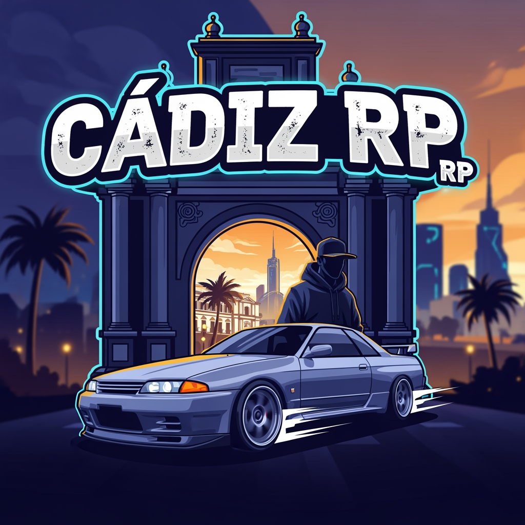 AI Design for Crea un logo de roleplay de Cádiz RP que sea llamativo que salga cosas guaas asin