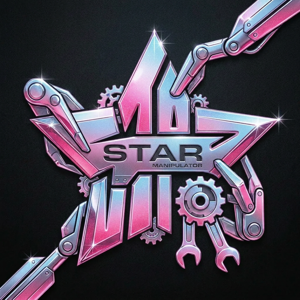 AI Design for A sophisticated, professional logo design for Star featuring the structural elements of {{asset:first_image_design}} integrated with stylized mechanical robotic manipulators. The color palette and typography are derived from {{asset:second_font_and_colour}}, utilizing a sleek, modern font where the company name is subtly embossed or integrated into the symbolic geometry rather than overtly displayed. The overall aesthetic is minimalist, industrial-chic, and premium, with sharp metallic textures and clean, precise lines. I WOUD LIKE SS MANIPULATORS MAY BE MANIPULATOR INSTEAD OF R BUT IN R SHAPE USE OF GEAR SPANNERS AS REPRESENTATION