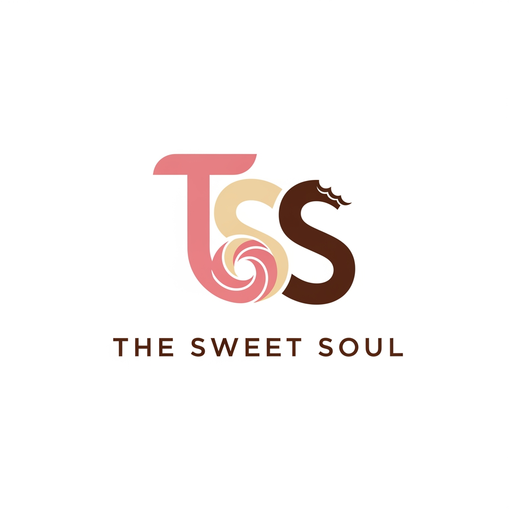 AI Design for Brand Name : THE SWEET SOUL. The logo needs to morden. we are selling cakes, pastries, donuts and brownies. want a brand logo. make a logo with the letters TSS