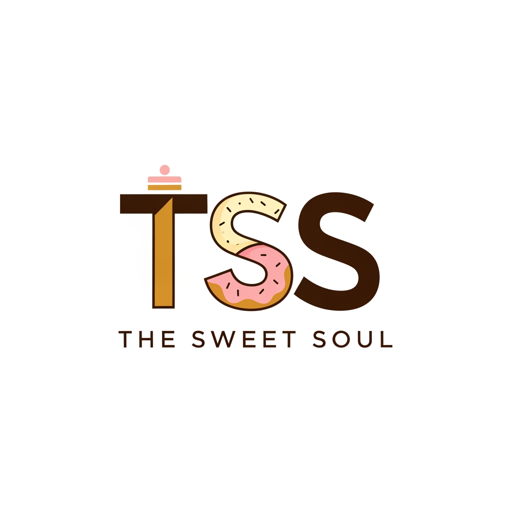AI Design for Brand Name : THE SWEET SOUL. The logo needs to morden. we are selling cakes, pastries, donuts and brownies. want a brand logo. make a logo with the letters TSS