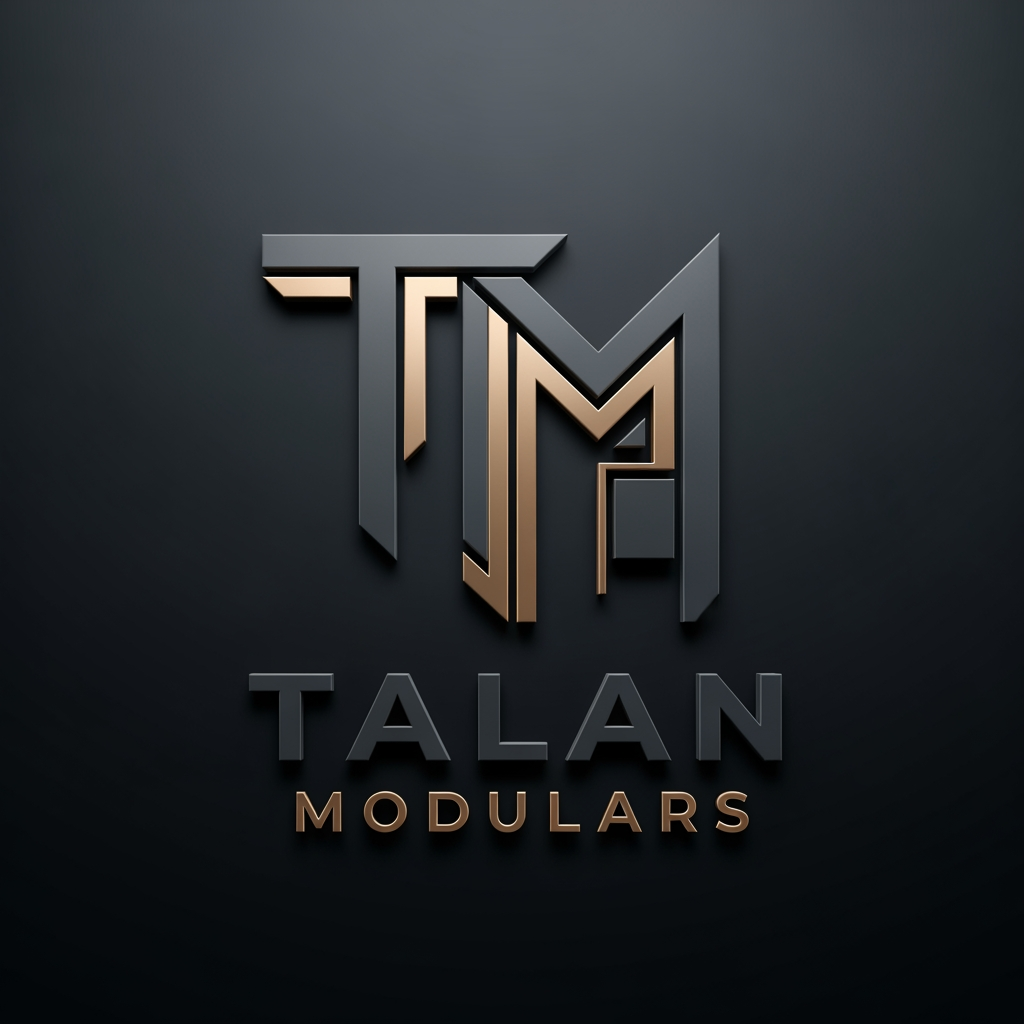 AI Design for Create a modern, premium 3D logo for the brand name "Talan Modulars", a furniture and modular interior manufacturing company with its own production factory.
The logo should strongly emphasize the letter "TM" as the core identity, forming a clean and recognizable structure. Subtly integrate elements inspired by modular furniture, such as wardrobes, cabinets, panels, or interior fittings, but keep them minimal, abstract, and geometric — not realistic.
Use a luxury color palette of Charcoal Grey (matte/dark base) and Champagne Gold (metallic accents) to convey sophistication, trust, and premium craftsmanship.
Style should be sleek, modern, and corporate, with a balance between industrial strength (factory production) and high-end interior elegance.
Typography should be bold, clean sans-serif, with perfect spacing and alignment. The icon and text must feel integrated as one system, not separate elements.
Lighting: soft studio lighting with subtle reflections for a premium 3D feel.
Background: dark charcoal or gradient black for contrast.
Avoid clutter, avoid realistic product images — focus on minimal, scalable, brand-ready design.
front view
Deliver in ultra high resolution, 4K, sharp details, suitable for branding, signage, and print.