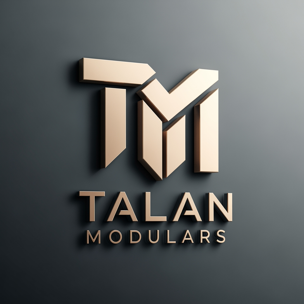 AI Design for Create a modern, premium 3D logo for the brand name "Talan Modulars", a furniture and modular interior manufacturing company with its own production factory.
The logo should strongly emphasize the letter "TM" as the core identity, forming a clean and recognizable structure. Subtly integrate elements inspired by modular furniture, such as wardrobes, cabinets, panels, or interior fittings, but keep them minimal, abstract, and geometric — not realistic.
Use a luxury color palette of Charcoal Grey (matte/dark base) and Champagne Gold (metallic accents) to convey sophistication, trust, and premium craftsmanship.
Style should be sleek, modern, and corporate, with a balance between industrial strength (factory production) and high-end interior elegance.
Typography should be bold, clean sans-serif, with perfect spacing and alignment. The icon and text must feel integrated as one system, not separate elements.
Lighting: soft studio lighting with subtle reflections for a premium 3D feel.
Background: dark charcoal or gradient black for contrast.
Avoid clutter, avoid realistic product images — focus on minimal, scalable, brand-ready design.
front view
Deliver in ultra high resolution, 4K, sharp details, suitable for branding, signage, and print.