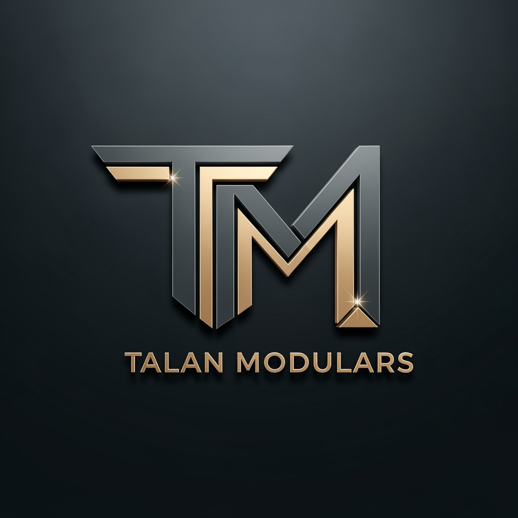 AI Design for Create a modern, premium 3D logo for the brand name "Talan Modulars", a furniture and modular interior manufacturing company with its own production factory.
The logo should strongly emphasize the letter "TM" as the core identity, forming a clean and recognizable structure. Subtly integrate elements inspired by modular furniture, such as wardrobes, cabinets, panels, or interior fittings, but keep them minimal, abstract, and geometric — not realistic.
Use a luxury color palette of Charcoal Grey (matte/dark base) and Champagne Gold (metallic accents) to convey sophistication, trust, and premium craftsmanship.
Style should be sleek, modern, and corporate, with a balance between industrial strength (factory production) and high-end interior elegance.
Typography should be bold, clean sans-serif, with perfect spacing and alignment. The icon and text must feel integrated as one system, not separate elements.
Lighting: soft studio lighting with subtle reflections for a premium 3D feel.
Background: dark charcoal or gradient black for contrast.
Avoid clutter, avoid realistic product images — focus on minimal, scalable, brand-ready design.
front view
Deliver in ultra high resolution, 4K, sharp details, suitable for branding, signage, and print.