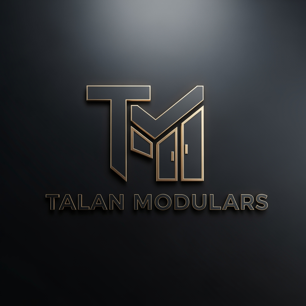 AI Design for Create a modern, premium 3D logo for the brand name "Talan Modulars", a furniture and modular interior manufacturing company with its own production factory.
The logo should strongly emphasize the letter "TM" as the core identity, forming a clean and recognizable structure. Subtly integrate elements inspired by modular furniture, such as wardrobes, cabinets, panels, or interior fittings, but keep them minimal, abstract, and geometric — not realistic.
Use a luxury color palette of Charcoal Grey (matte/dark base) and Champagne Gold (metallic accents) to convey sophistication, trust, and premium craftsmanship.
Style should be sleek, modern, and corporate, with a balance between industrial strength (factory production) and high-end interior elegance.
Typography should be bold, clean sans-serif, with perfect spacing and alignment. The icon and text must feel integrated as one system, not separate elements.
Lighting: soft studio lighting with subtle reflections for a premium 3D feel.
Background: dark charcoal or gradient black for contrast.
Avoid clutter, avoid realistic product images — focus on minimal, scalable, brand-ready design.
front view
Deliver in ultra high resolution, 4K, sharp details, suitable for branding, signage, and print.