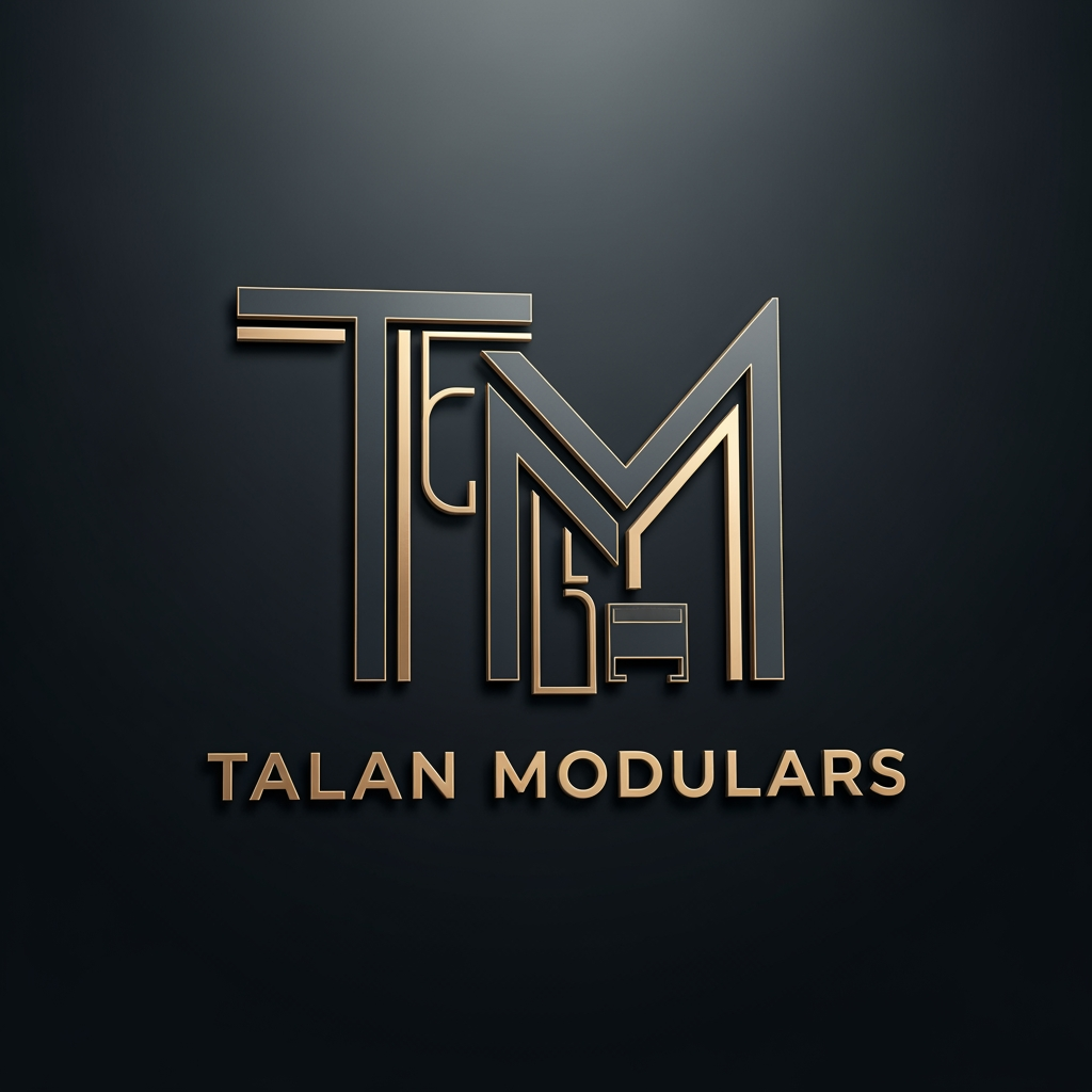 AI Design for Create a modern, premium 3D logo for the brand name "Talan Modulars", a furniture and modular interior manufacturing company with its own production factory.
The logo should strongly emphasize the letter "TM" as the core identity, forming a clean and recognizable structure. Subtly integrate elements inspired by modular furniture, such as wardrobes, cabinets, panels, or interior fittings, but keep them minimal, abstract, and geometric — not realistic.
Use a luxury color palette of Charcoal Grey (matte/dark base) and Champagne Gold (metallic accents) to convey sophistication, trust, and premium craftsmanship.
Style should be sleek, modern, and corporate, with a balance between industrial strength (factory production) and high-end interior elegance.
Typography should be bold, clean sans-serif, with perfect spacing and alignment. The icon and text must feel integrated as one system, not separate elements.
Lighting: soft studio lighting with subtle reflections for a premium 3D feel.
Background: dark charcoal or gradient black for contrast.
Avoid clutter, avoid realistic product images — focus on minimal, scalable, brand-ready design.
front view
Deliver in ultra high resolution, 4K, sharp details, suitable for branding, signage, and print.