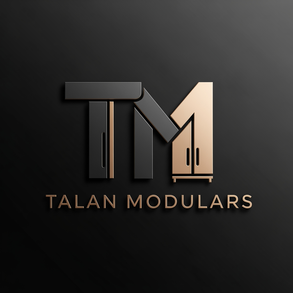 AI Design for Create a modern, premium 3D logo for the brand name "Talan Modulars", a furniture and modular interior manufacturing company with its own production factory.
The logo should strongly emphasize the letter "TM" as the core identity, forming a clean and recognizable structure. Subtly integrate elements inspired by modular furniture, such as wardrobes, cabinets, panels, or interior fittings, but keep them minimal, abstract, and geometric — not realistic.
Use a luxury color palette of Charcoal Grey (matte/dark base) and Champagne Gold (metallic accents) to convey sophistication, trust, and premium craftsmanship.
Style should be sleek, modern, and corporate, with a balance between industrial strength (factory production) and high-end interior elegance.
Typography should be bold, clean sans-serif, with perfect spacing and alignment. The icon and text must feel integrated as one system, not separate elements.
Lighting: soft studio lighting with subtle reflections for a premium 3D feel.
Background: dark charcoal or gradient black for contrast.
Avoid clutter, avoid realistic product images — focus on minimal, scalable, brand-ready design.
front view
Deliver in ultra high resolution, 4K, sharp details, suitable for branding, signage, and print.