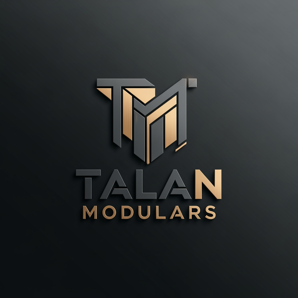AI Design for Create a premium, future-ready logo for *Talan Modulars*, a modular furniture and interior manufacturing company with its own production facility. The design should reflect 2026 aesthetics—minimal, timeless, intelligent, and instantly recognizable.
Center the identity around a custom *"TM" monogram*, built with clean geometric forms, architectural precision, and purposeful negative space. Subtly evoke modular cabinetry, panel systems, and precision manufacturing through abstract interlocking shapes rather than literal furniture graphics.
Use a luxury palette of *Matte Charcoal Grey* and *Brushed Champagne Gold, with restrained metallic finishes. Pair the icon with a bold, custom-feeling geometric sans-serif wordmark, ensuring the monogram and **Talan Modulars* function as one cohesive system.
Present the logo with subtle premium 3D depth, soft studio lighting, realistic materials, and refined reflections. Avoid excessive bevels, gradients, glow effects, or visual clutter.
Display it on a dark charcoal or black gradient background with a balanced, centered composition. The design must remain scalable, memorable, and effective in monochrome, making it suitable for signage, packaging, embossing, print, and digital branding.
Avoid generic construction symbols, houses, tools, chairs, sofas, realistic furniture, or clip-art elements. Focus on originality, simplicity, precision, and enduring luxury to create a distinctive global-quality brand identity in ultra-high-resolution 4K.