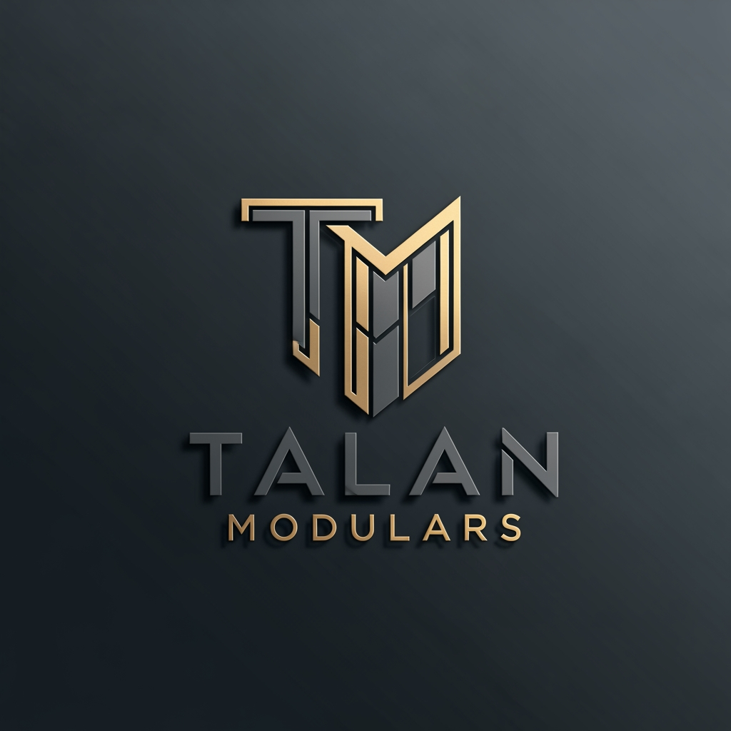 AI Design for Create a premium, future-ready logo for *Talan Modulars*, a modular furniture and interior manufacturing company with its own production facility. The design should reflect 2026 aesthetics—minimal, timeless, intelligent, and instantly recognizable.
Center the identity around a custom *"TM" monogram*, built with clean geometric forms, architectural precision, and purposeful negative space. Subtly evoke modular cabinetry, panel systems, and precision manufacturing through abstract interlocking shapes rather than literal furniture graphics.
Use a luxury palette of *Matte Charcoal Grey* and *Brushed Champagne Gold, with restrained metallic finishes. Pair the icon with a bold, custom-feeling geometric sans-serif wordmark, ensuring the monogram and **Talan Modulars* function as one cohesive system.
Present the logo with subtle premium 3D depth, soft studio lighting, realistic materials, and refined reflections. Avoid excessive bevels, gradients, glow effects, or visual clutter.
Display it on a dark charcoal or black gradient background with a balanced, centered composition. The design must remain scalable, memorable, and effective in monochrome, making it suitable for signage, packaging, embossing, print, and digital branding.
Avoid generic construction symbols, houses, tools, chairs, sofas, realistic furniture, or clip-art elements. Focus on originality, simplicity, precision, and enduring luxury to create a distinctive global-quality brand identity in ultra-high-resolution 4K.