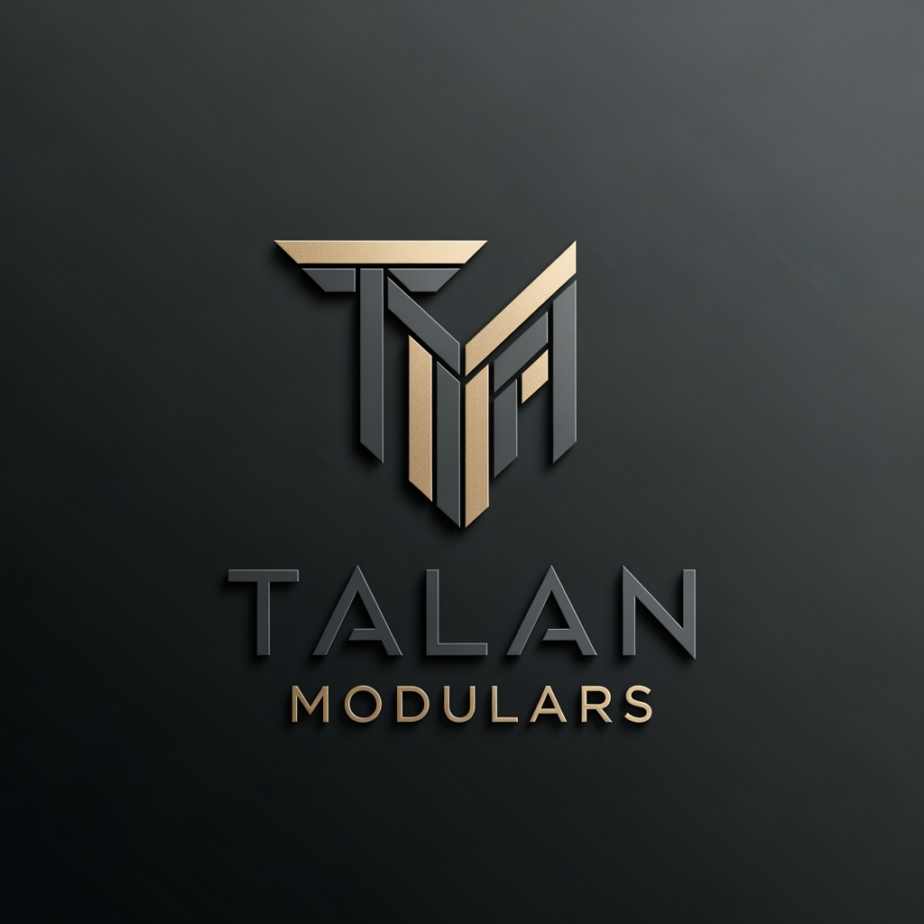 AI Design for Create a premium, future-ready logo for *Talan Modulars*, a modular furniture and interior manufacturing company with its own production facility. The design should reflect 2026 aesthetics—minimal, timeless, intelligent, and instantly recognizable.
Center the identity around a custom *"TM" monogram*, built with clean geometric forms, architectural precision, and purposeful negative space. Subtly evoke modular cabinetry, panel systems, and precision manufacturing through abstract interlocking shapes rather than literal furniture graphics.
Use a luxury palette of *Matte Charcoal Grey* and *Brushed Champagne Gold, with restrained metallic finishes. Pair the icon with a bold, custom-feeling geometric sans-serif wordmark, ensuring the monogram and **Talan Modulars* function as one cohesive system.
Present the logo with subtle premium 3D depth, soft studio lighting, realistic materials, and refined reflections. Avoid excessive bevels, gradients, glow effects, or visual clutter.
Display it on a dark charcoal or black gradient background with a balanced, centered composition. The design must remain scalable, memorable, and effective in monochrome, making it suitable for signage, packaging, embossing, print, and digital branding.
Avoid generic construction symbols, houses, tools, chairs, sofas, realistic furniture, or clip-art elements. Focus on originality, simplicity, precision, and enduring luxury to create a distinctive global-quality brand identity in ultra-high-resolution 4K.