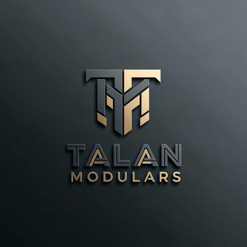 AI Design for Create a world-class logo for **"Talan Modulars"**, a premium modular furniture and interior manufacturing company with its own production facility. The logo should reflect the design standards of **2026**: minimal, intelligent, timeless, and instantly recognizable, avoiding outdated effects or overly decorative styling.
The primary focus must be a **custom "TM" monogram** that serves as the core brand identity. Design the monogram using strong geometric forms, architectural balance, and purposeful negative space so that it can function independently as an iconic brand mark. The "TM" should subtly suggest modular construction, precision manufacturing, cabinetry, panel systems, or interior layouts through abstract interlocking shapes rather than literal furniture illustrations.
Adopt a **modern luxury aesthetic** inspired by premium architecture and contemporary industrial design. The logo should communicate craftsmanship, innovation, reliability, and sophistication with a clean, confident appearance suitable for a high-end manufacturing brand.
Use a refined color palette consisting of:
* Matte Charcoal Grey as the dominant base.
* Brushed or satin Champagne Gold as a premium accent.
* Metallic finishes should be understated and elegant, never flashy or mirror-like.
Typography should use a bold, custom-feeling geometric sans-serif with exceptional kerning and alignment. The wordmark **"Talan Modulars"** and the monogram should feel like one cohesive visual system, with balanced proportions and a strong sense of hierarchy.
The presentation should feature **subtle premium 3D depth**, soft studio lighting, realistic material textures, gentle reflections, and clean shadowing. Avoid exaggerated bevels, heavy embossing, glowing effects, or excessive gradients. The result should feel sophisticated and contemporary rather than ornamental.
Compose the design on a dark charcoal or black gradient background that enhances contrast while keeping attention on the logo itself. Ensure the composition is centered, spacious, and visually balanced.
The logo must also be practical for real-world use:
* Scalable from app icons to large storefront signage.
* Instantly recognizable in monochrome.
* Suitable for laser engraving, embossing, packaging, print, and digital branding.
* Memorable with a simple silhouette and distinctive geometry.
Avoid generic construction symbols, roofs, houses, tools, chairs, sofas, realistic wardrobes, clip-art elements, excessive detail, or visual clutter. Prioritize simplicity, originality, precision, and longevity so the identity remains modern for years to come.
Deliver an ultra-high-resolution, 4K-quality premium brand presentation with razor-sharp details, showcasing a distinctive, future-ready logo that could stand alongside leading global luxury design and manufacturing brands.