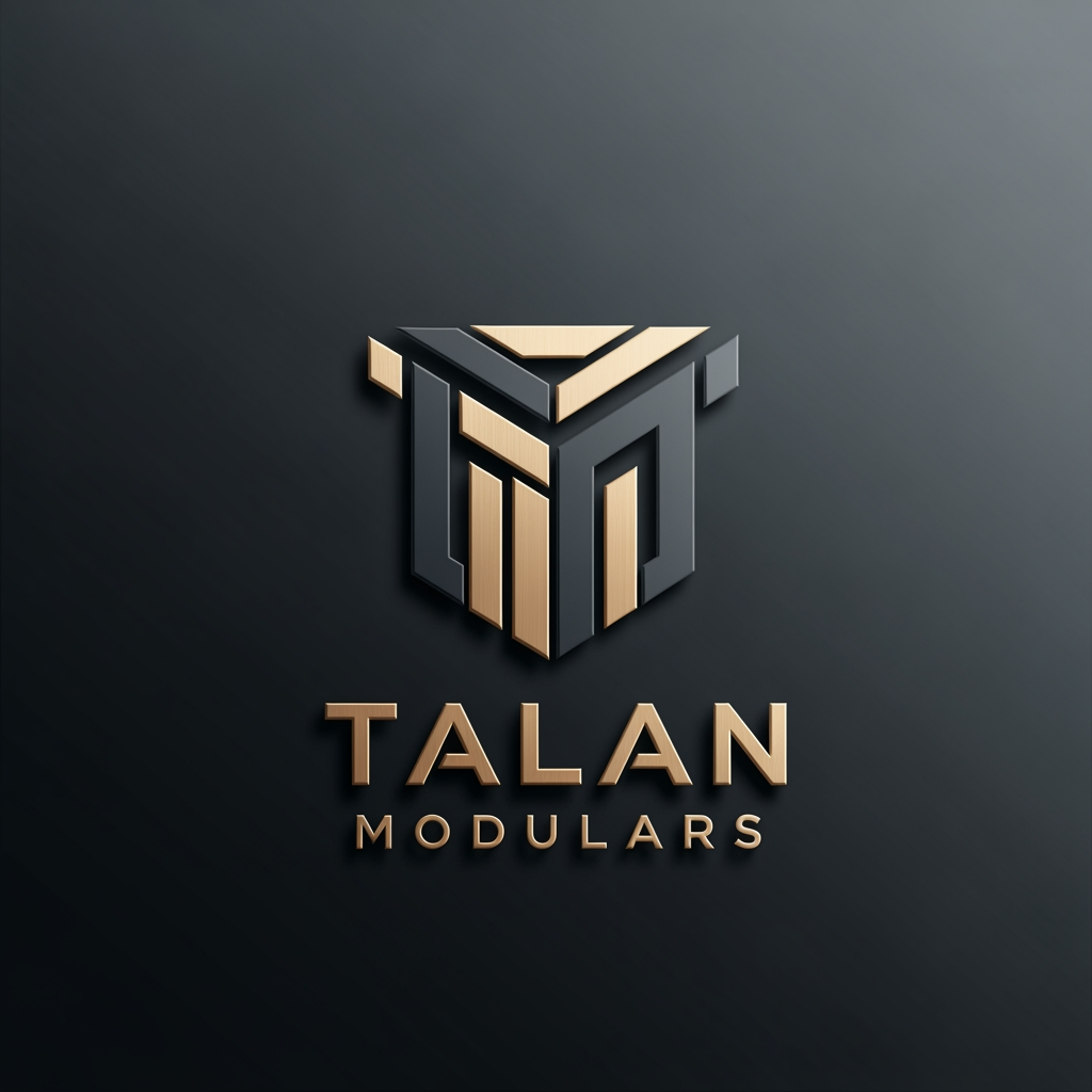 AI Design for Create a world-class logo for **"Talan Modulars"**, a premium modular furniture and interior manufacturing company with its own production facility. The logo should reflect the design standards of **2026**: minimal, intelligent, timeless, and instantly recognizable, avoiding outdated effects or overly decorative styling.
The primary focus must be a **custom "TM" monogram** that serves as the core brand identity. Design the monogram using strong geometric forms, architectural balance, and purposeful negative space so that it can function independently as an iconic brand mark. The "TM" should subtly suggest modular construction, precision manufacturing, cabinetry, panel systems, or interior layouts through abstract interlocking shapes rather than literal furniture illustrations.
Adopt a **modern luxury aesthetic** inspired by premium architecture and contemporary industrial design. The logo should communicate craftsmanship, innovation, reliability, and sophistication with a clean, confident appearance suitable for a high-end manufacturing brand.
Use a refined color palette consisting of:
* Matte Charcoal Grey as the dominant base.
* Brushed or satin Champagne Gold as a premium accent.
* Metallic finishes should be understated and elegant, never flashy or mirror-like.
Typography should use a bold, custom-feeling geometric sans-serif with exceptional kerning and alignment. The wordmark **"Talan Modulars"** and the monogram should feel like one cohesive visual system, with balanced proportions and a strong sense of hierarchy.
The presentation should feature **subtle premium 3D depth**, soft studio lighting, realistic material textures, gentle reflections, and clean shadowing. Avoid exaggerated bevels, heavy embossing, glowing effects, or excessive gradients. The result should feel sophisticated and contemporary rather than ornamental.
Compose the design on a dark charcoal or black gradient background that enhances contrast while keeping attention on the logo itself. Ensure the composition is centered, spacious, and visually balanced.
The logo must also be practical for real-world use:
* Scalable from app icons to large storefront signage.
* Instantly recognizable in monochrome.
* Suitable for laser engraving, embossing, packaging, print, and digital branding.
* Memorable with a simple silhouette and distinctive geometry.
Avoid generic construction symbols, roofs, houses, tools, chairs, sofas, realistic wardrobes, clip-art elements, excessive detail, or visual clutter. Prioritize simplicity, originality, precision, and longevity so the identity remains modern for years to come.
Deliver an ultra-high-resolution, 4K-quality premium brand presentation with razor-sharp details, showcasing a distinctive, future-ready logo that could stand alongside leading global luxury design and manufacturing brands.