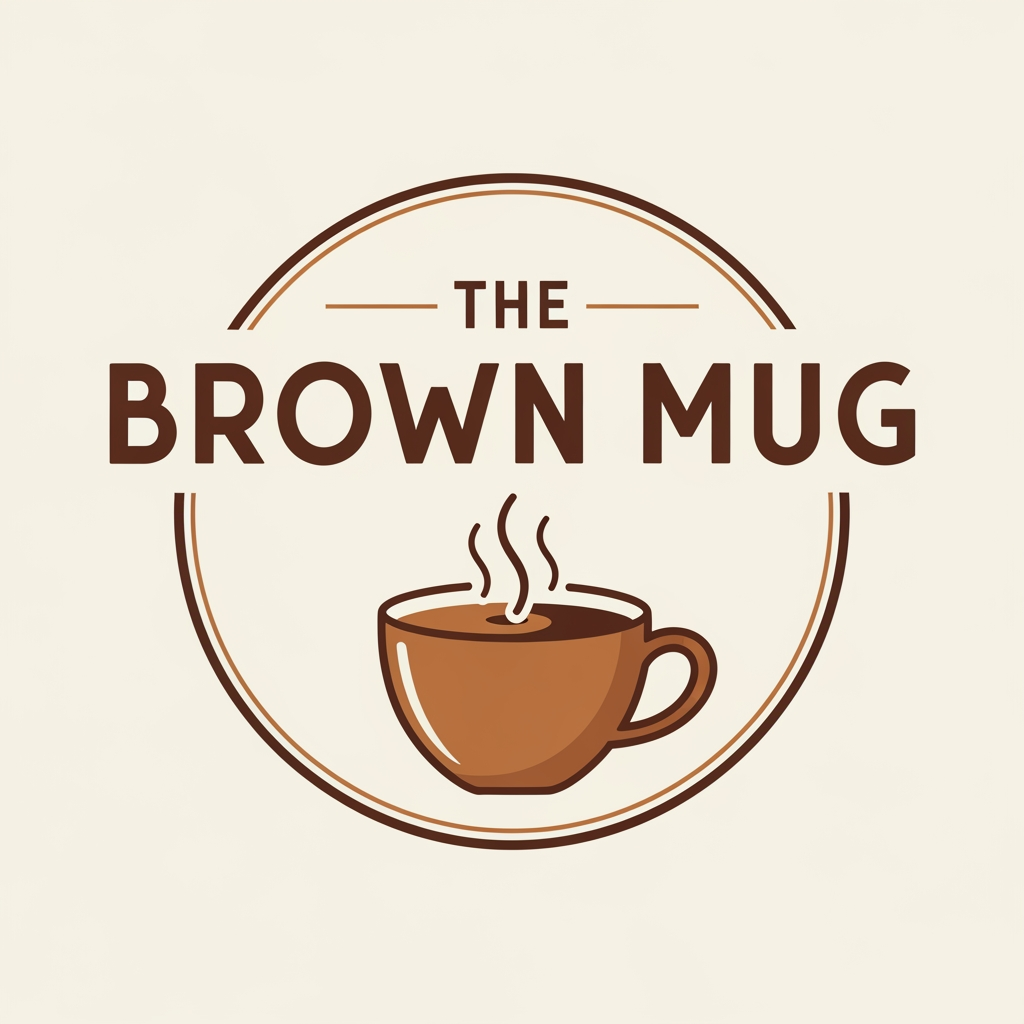 AI Design for create a logo , the shop name is' The Brown Mug"