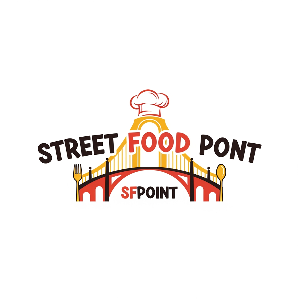AI Design for STREET FOOD BRAND  LOGO NAME STREET FOOD PONT OR SFPOINT VECTOR ART