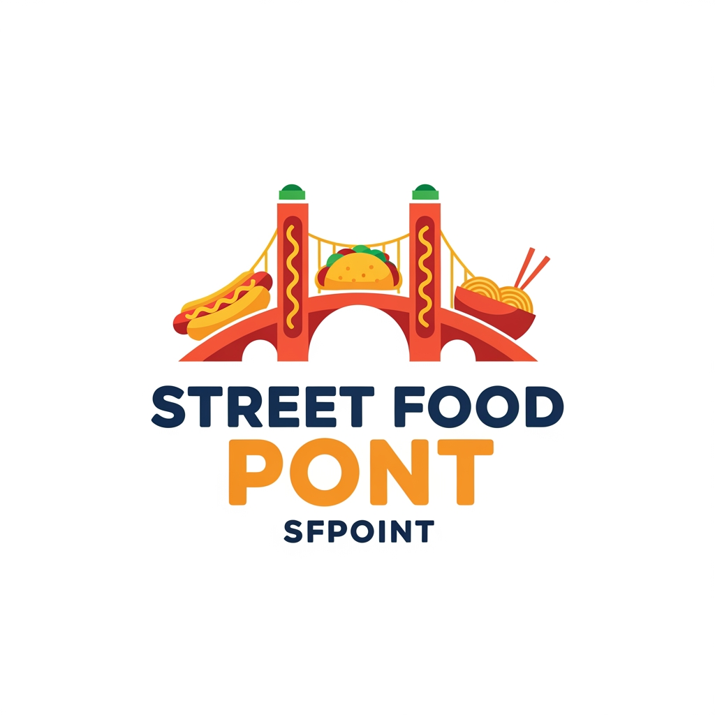 AI Design for STREET FOOD BRAND  LOGO NAME STREET FOOD PONT OR SFPOINT VECTOR ART