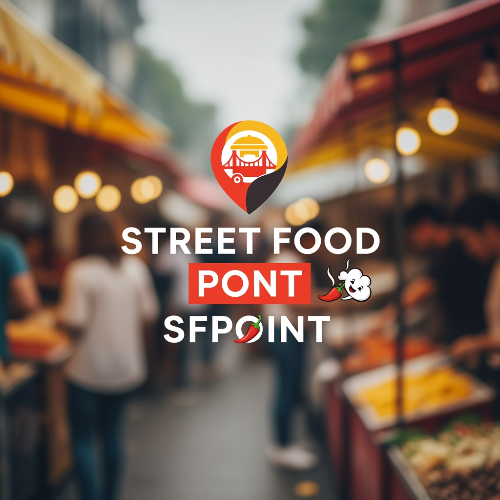 AI Design for STREET FOOD BRAND  LOGO NAME STREET FOOD PONT OR SFPOINT