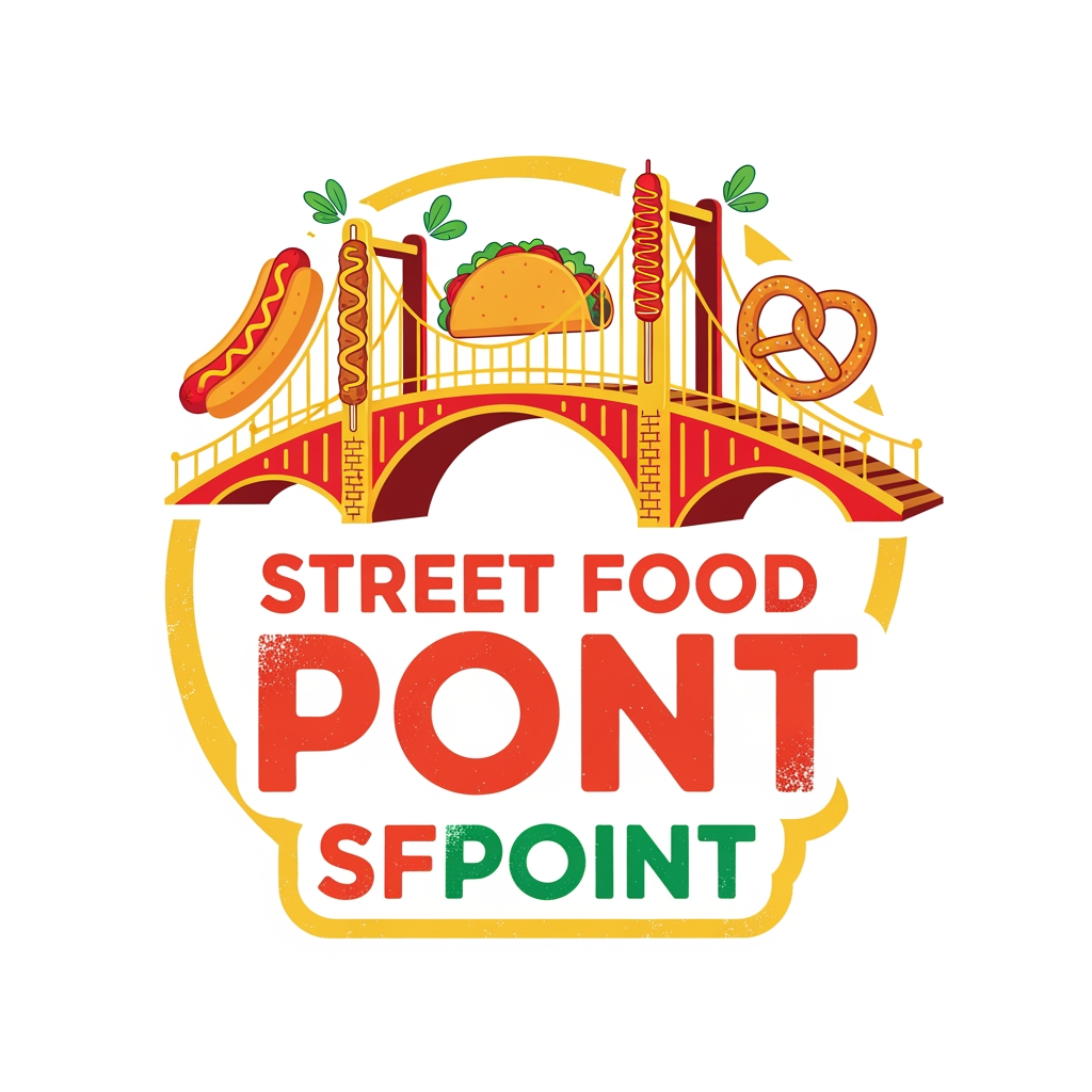 AI Design for STREET FOOD BRAND  LOGO NAME STREET FOOD PONT OR SFPOINT