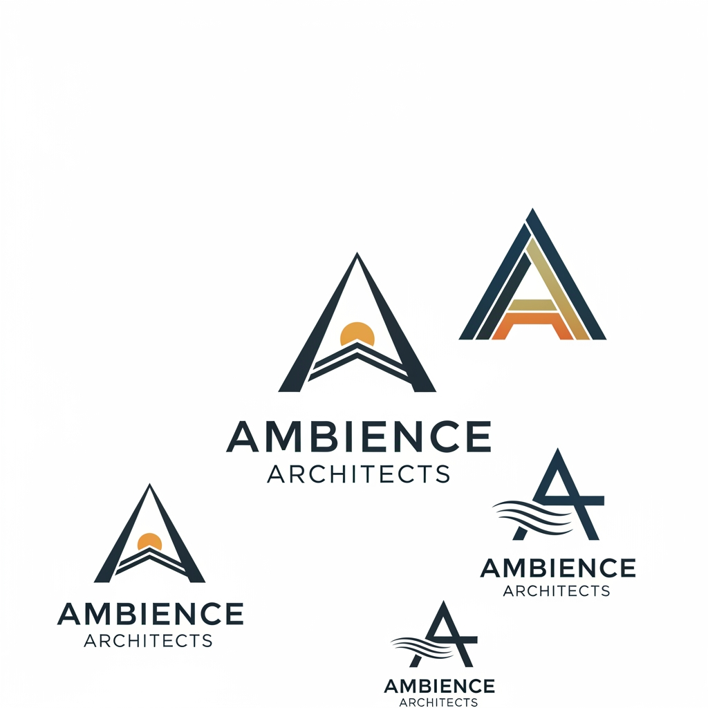 AI Design for i want a proffessional logo for my company.create some logos with name 'ambience architects'. give some more modals