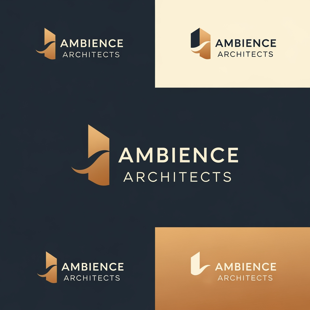 AI Design for i want a proffessional logo for my company.create some logos with name 'ambience architects'. give some more modals