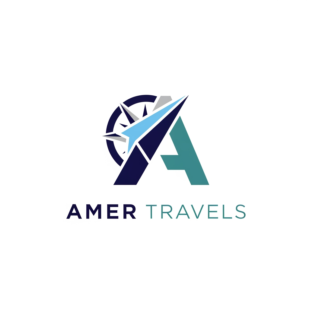 AI Design for create a logo with minimal details for Amer travels