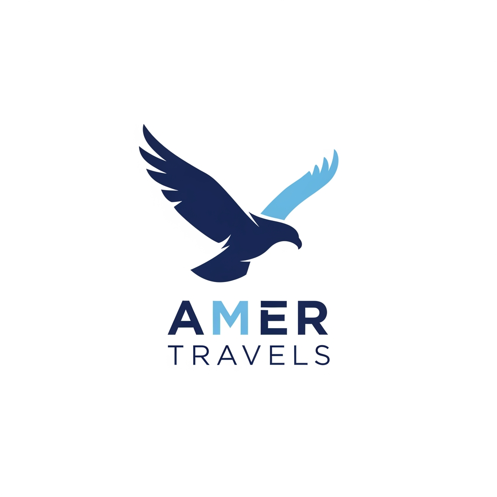 AI Design for create a logo with minimal details for Amer travels