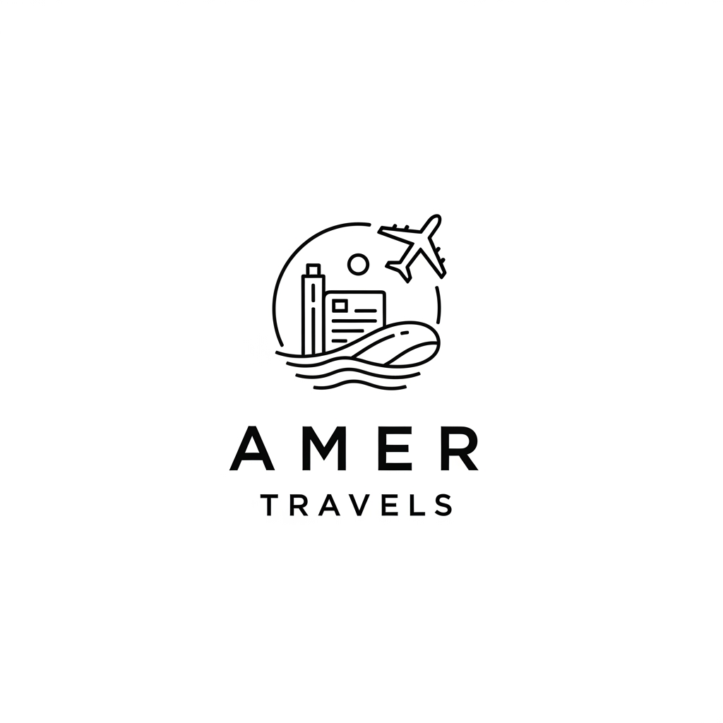 AI Design for create a logo with minimal details for Amer travels