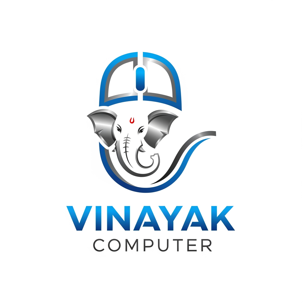 AI Design for Lets Make a computer shop logo, Shop Name - Vinayak Computer