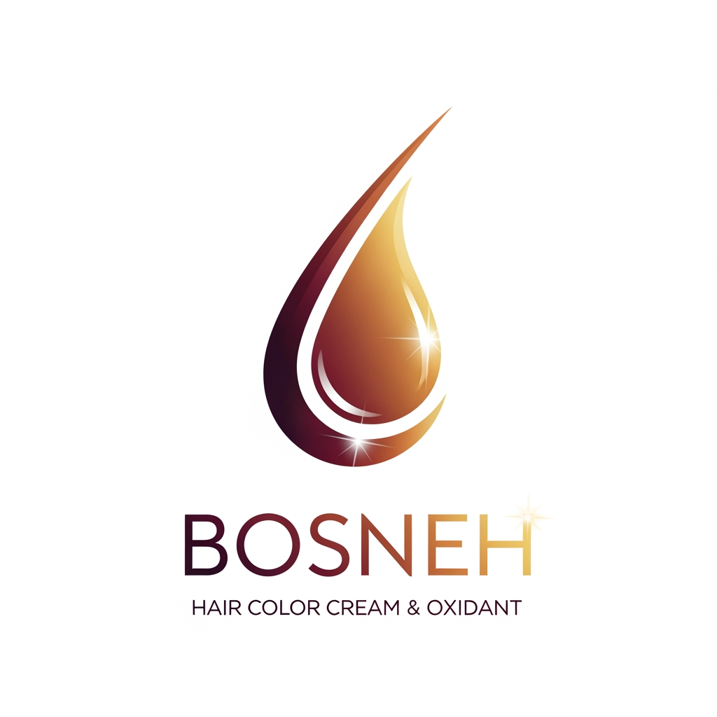AI Design for i want to create a logo for a cosmetics hair color cream and oxidant brand names Bosneh