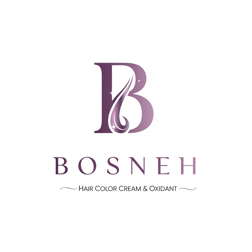 AI Design for i want to create a logo for a cosmetics hair color cream and oxidant brand names Bosneh