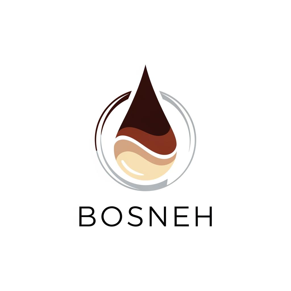 AI Design for i want to create a logo for a cosmetics hair color cream and oxidant brand names Bosneh