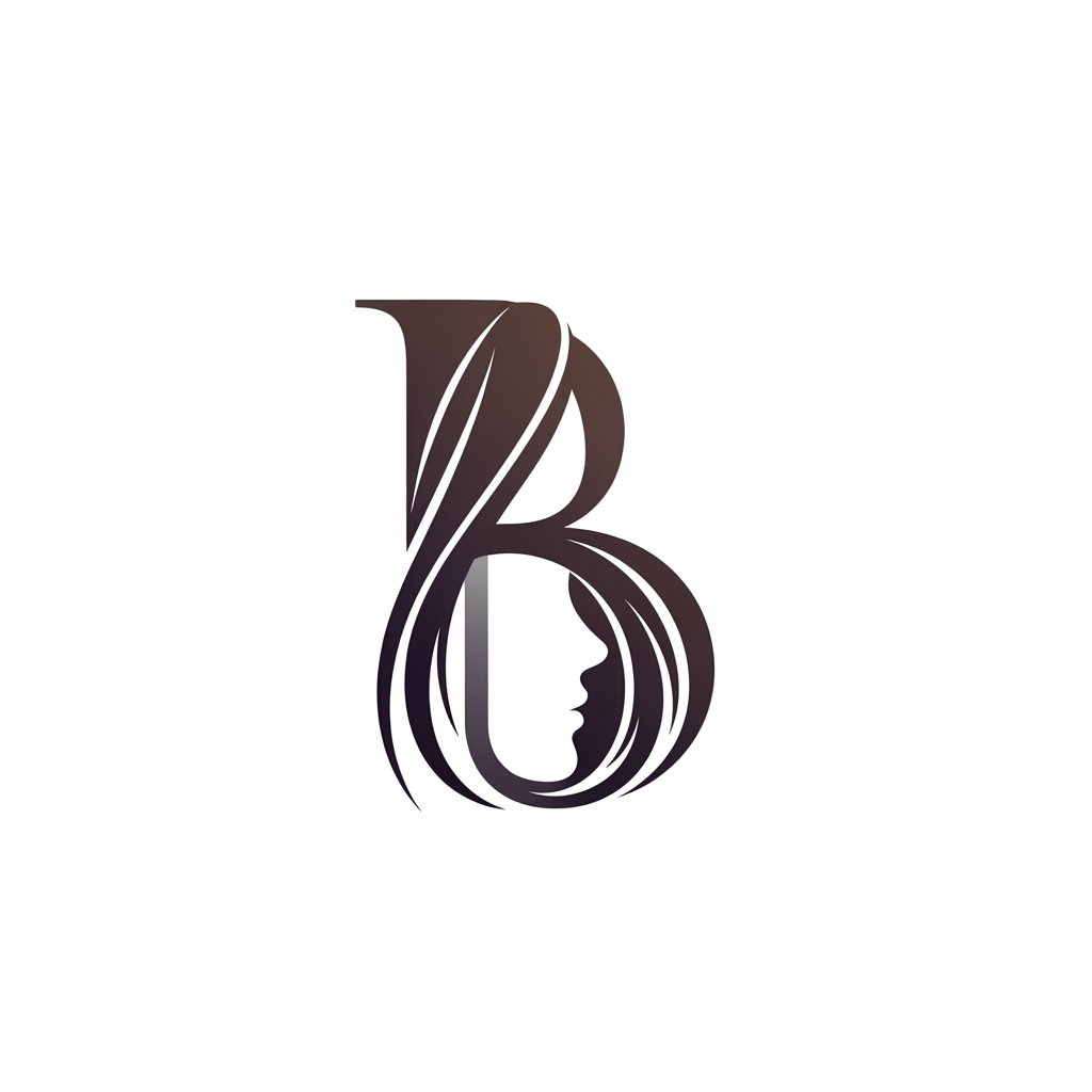 AI Design for Create a B with hair but not so obvious for branding