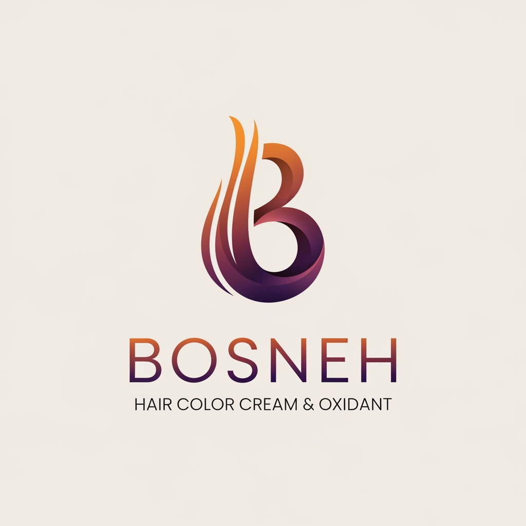 AI Design for i want to create a logo for a cosmetics hair color cream and oxidant brand names Bosneh