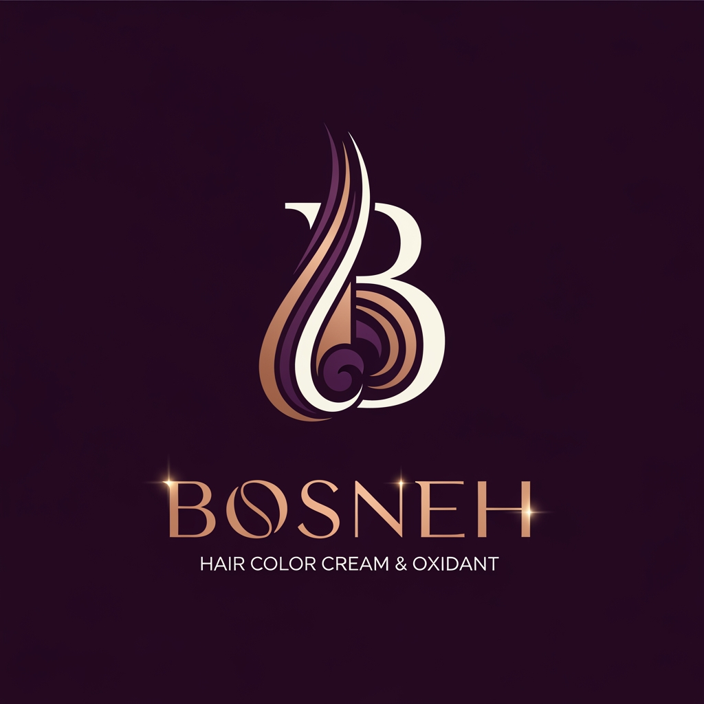 AI Design for i want to create a logo for a cosmetics hair color cream and oxidant brand names Bosneh