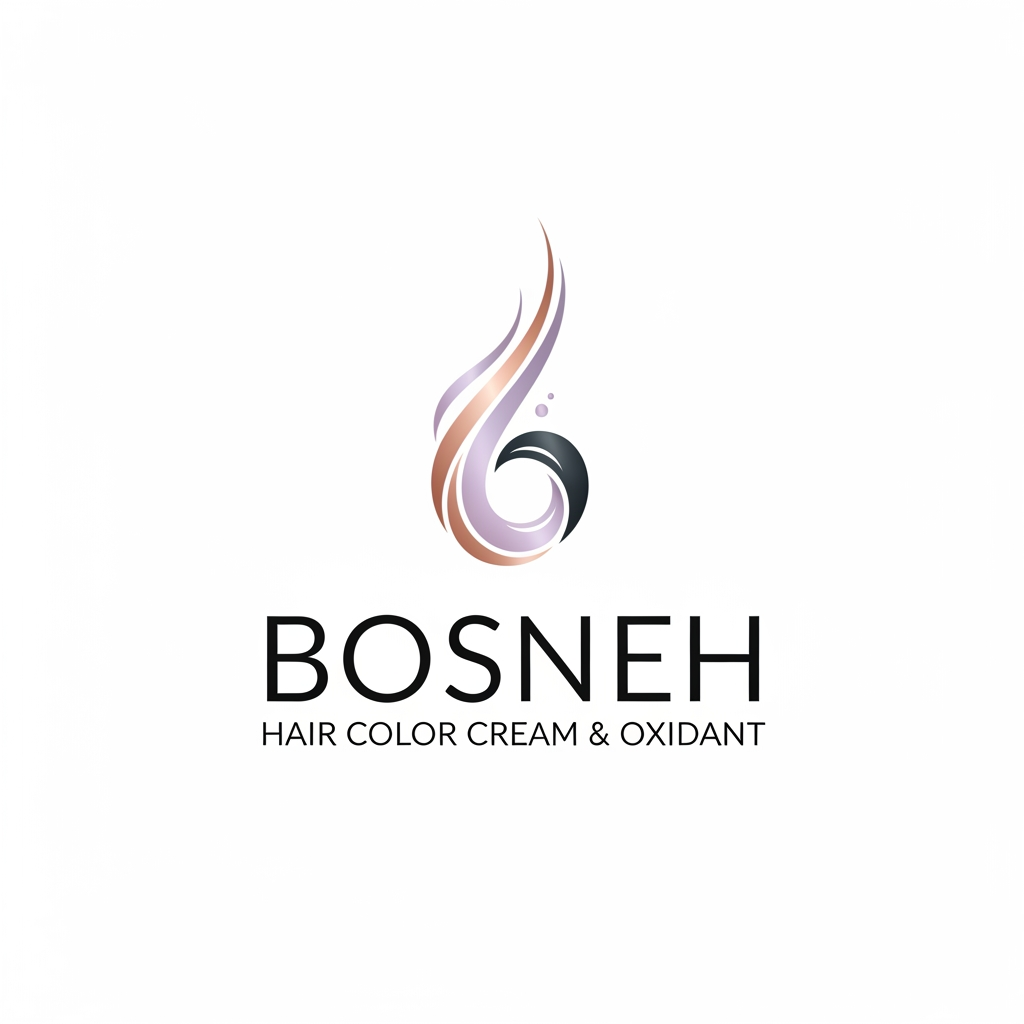 AI Design for i want to create a logo for a cosmetics hair color cream and oxidant brand names Bosneh