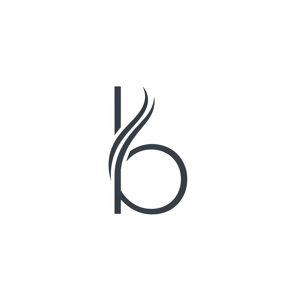 AI Design for Create a B with hair but not so obvious for branding