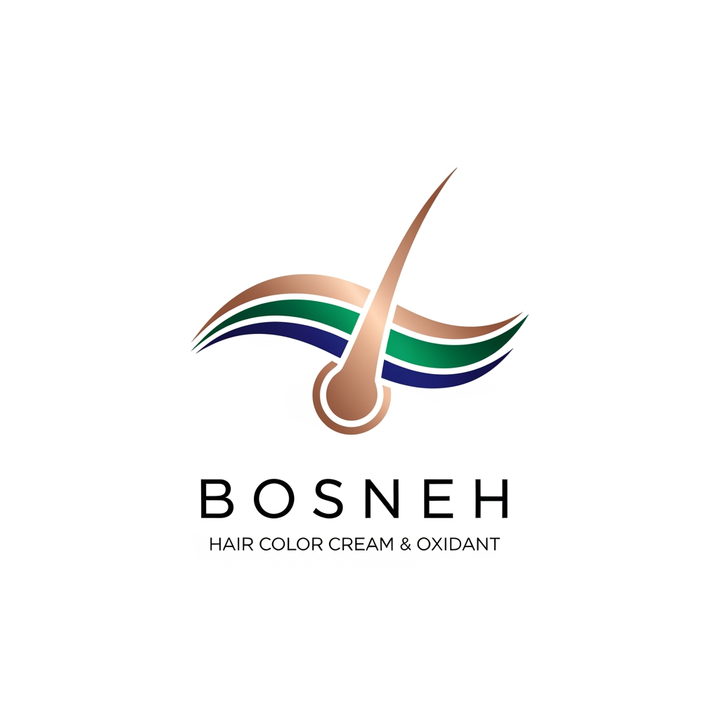 AI Design for i want to create a logo for a cosmetics hair color cream and oxidant brand names Bosneh