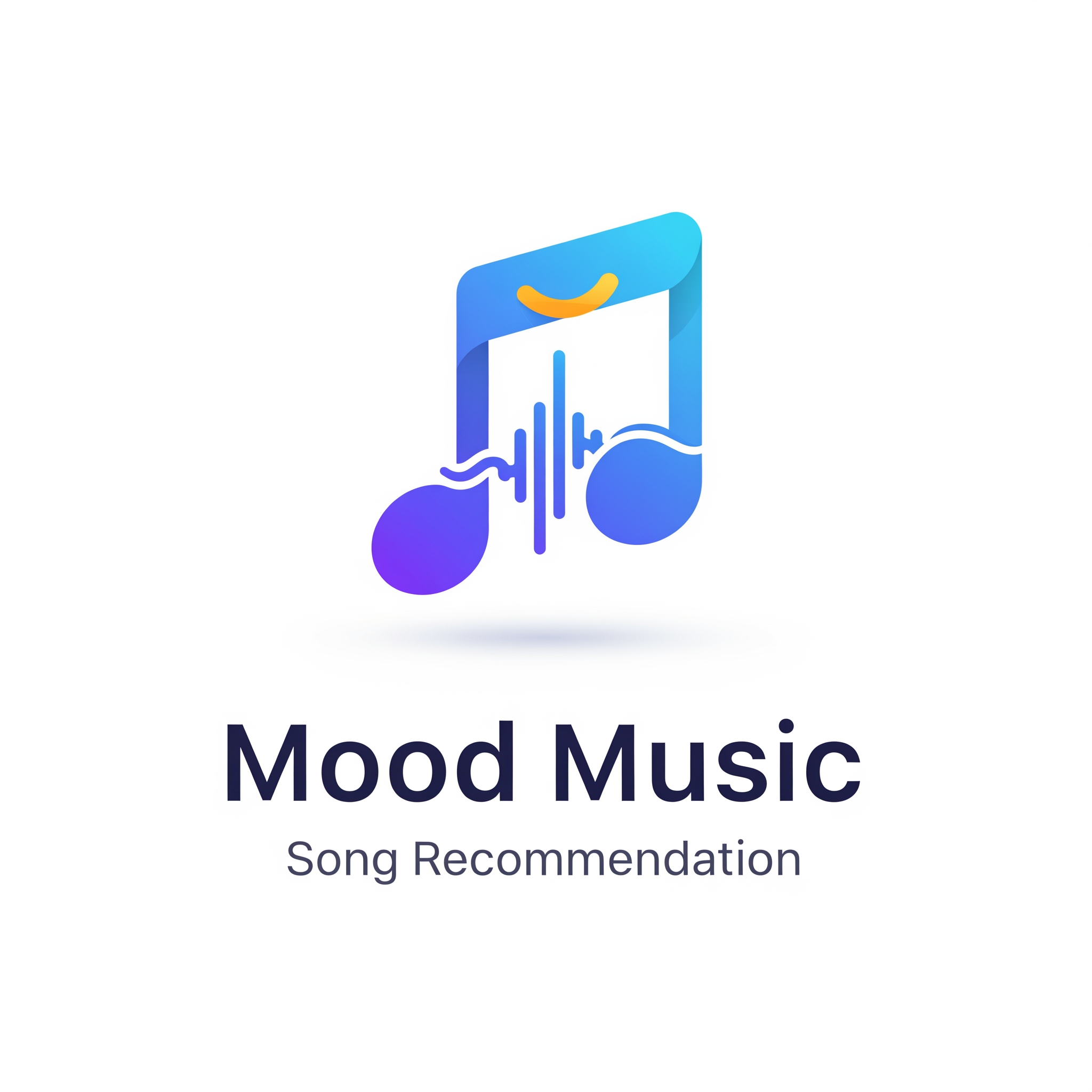 AI Design for in need an logo for an app name of Mood Music<sub>Song Recommentation