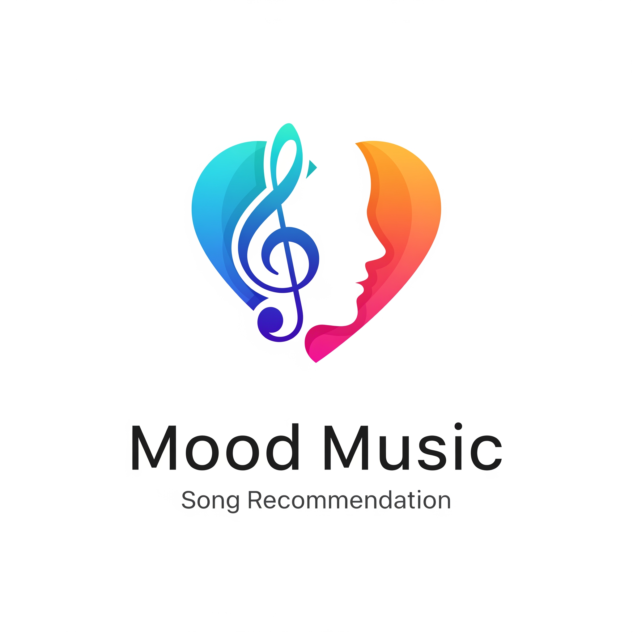 AI Design for in need an logo for an app name of Mood Music<sub>Song Recommentation