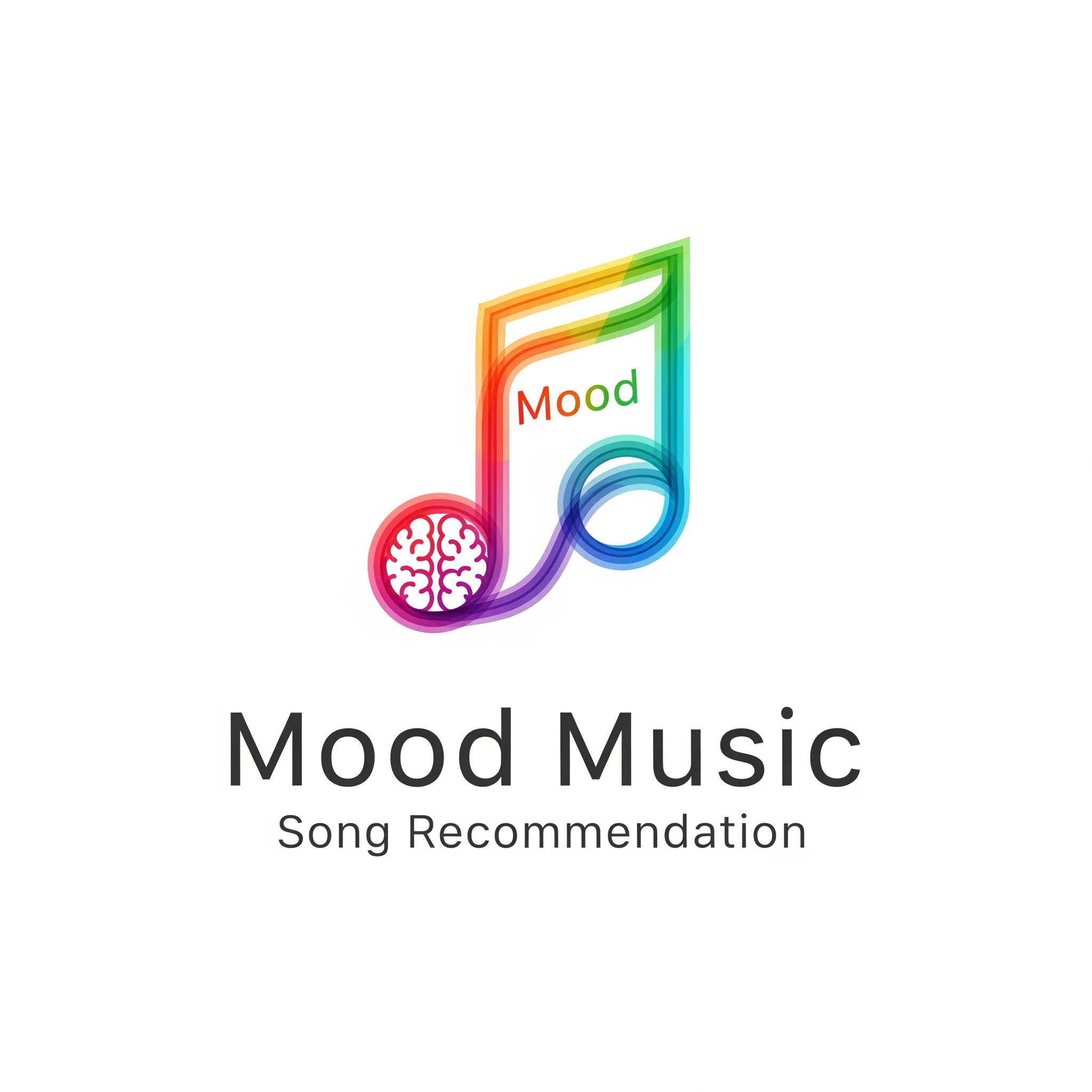 AI Design for in need an logo for an app name of Mood Music<sub>Song Recommentation