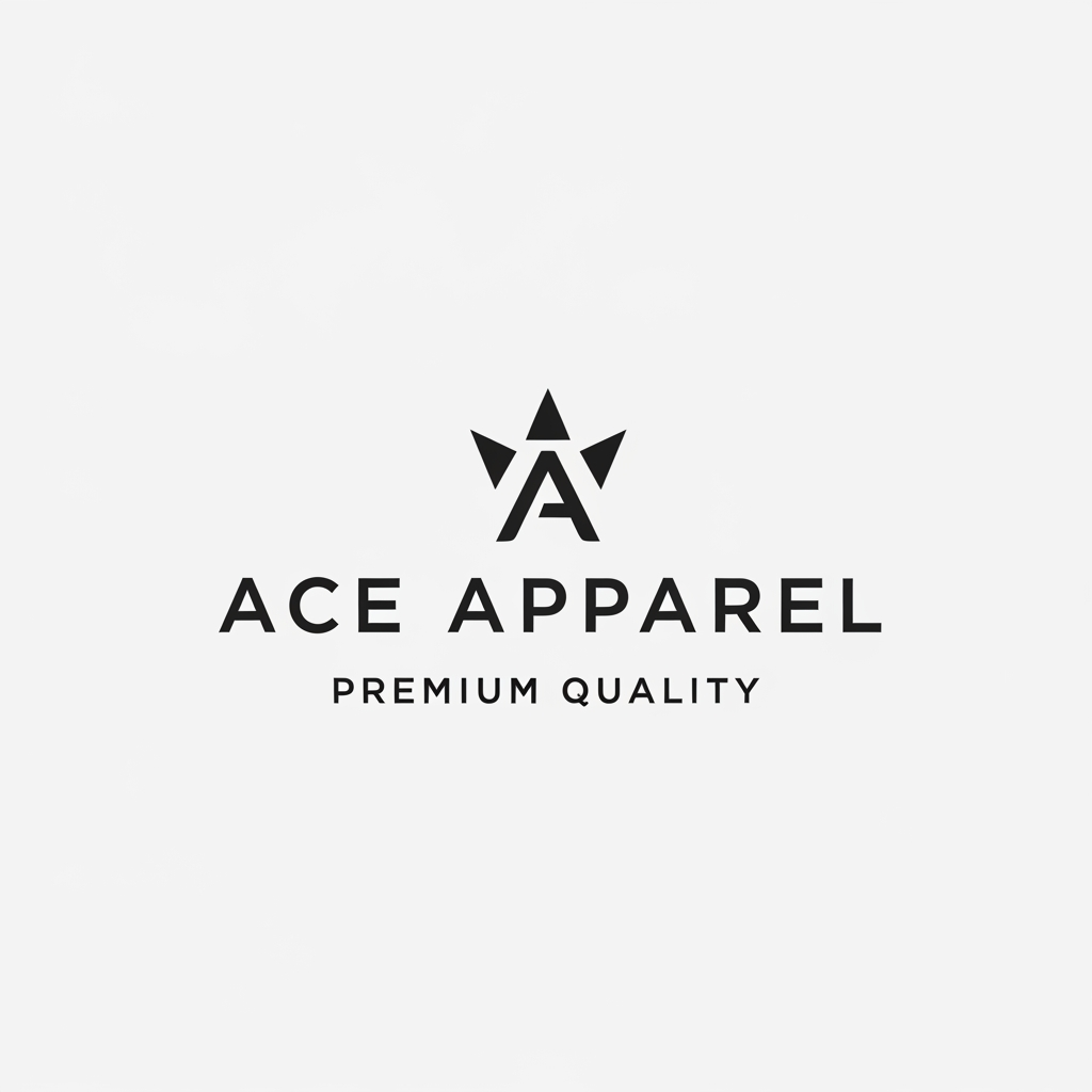 AI Design for ace apparel a mremium logo with subtittle