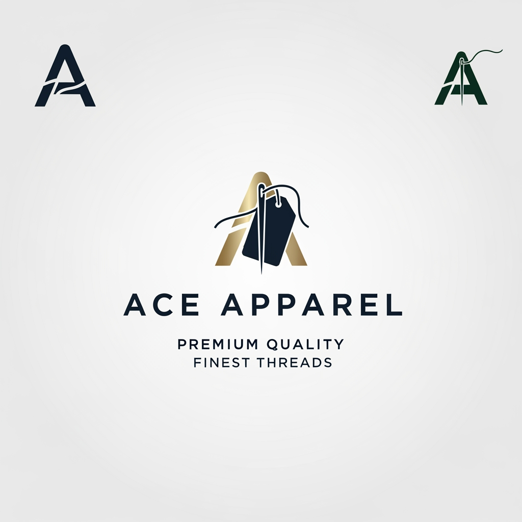 AI Design for ace apparel a mremium logo with subtittle